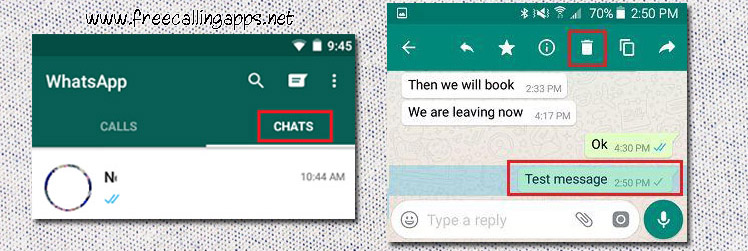 delete sent messages in WhatsApp