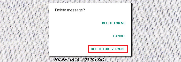 delete sent messages in WhatsApp